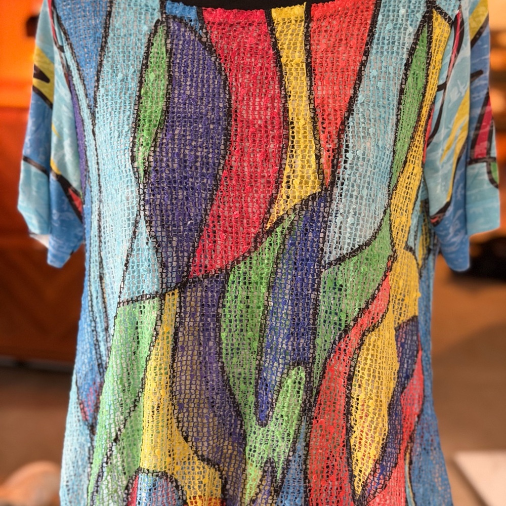 Ali Miles Colorful Top Art Teacher Aesthetic Wearable Art Blouse